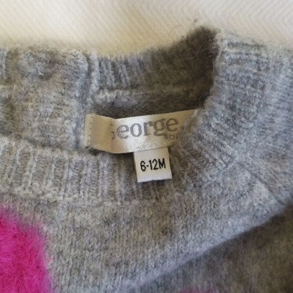 NEW george fluffy polka dot knit tunic sweater dress 6-12 months baby girl - Picture 4 of 8